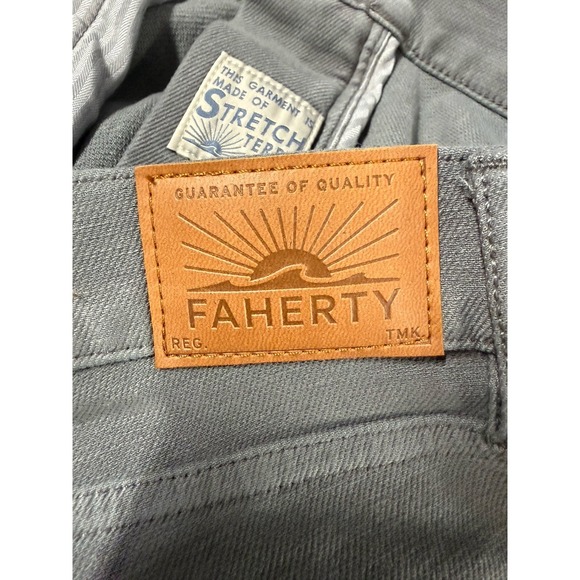 Faherty Stretch Terry 5 Pocket Pants Men's 38x32 Gray EUC - Picture 5 of 13